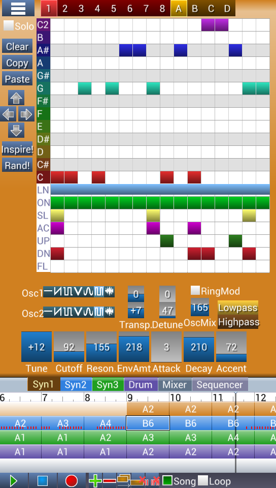 Screenshot of synth